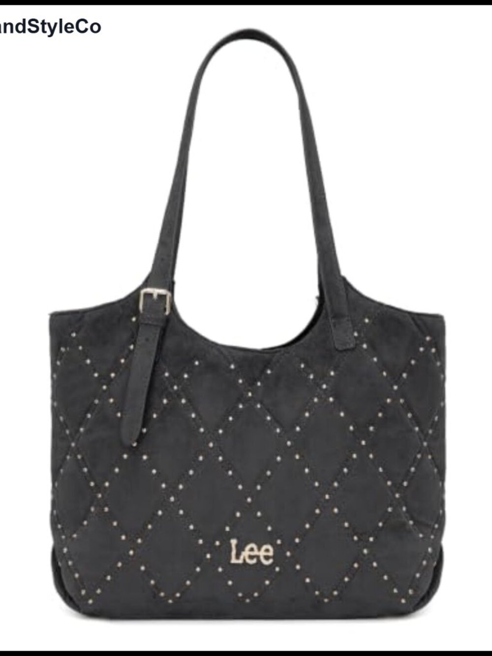 Large Quilted Faux Suede Tote Bag Adjustable Shoulder Work Laptop Purse